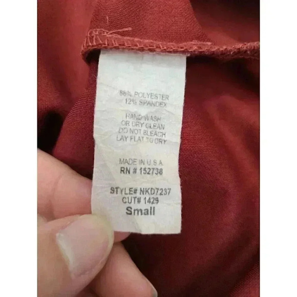 Vintage How. Very. Loved. Orange Mini Dress Women's Size Small Suede Raw Hem - Picture 5 of 6